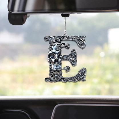 Skull Alphabet - Personalized Skull Car Ornament