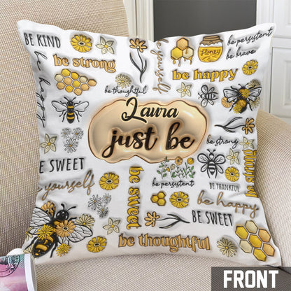 Just Bee Happy - Personalized Throw Pillow