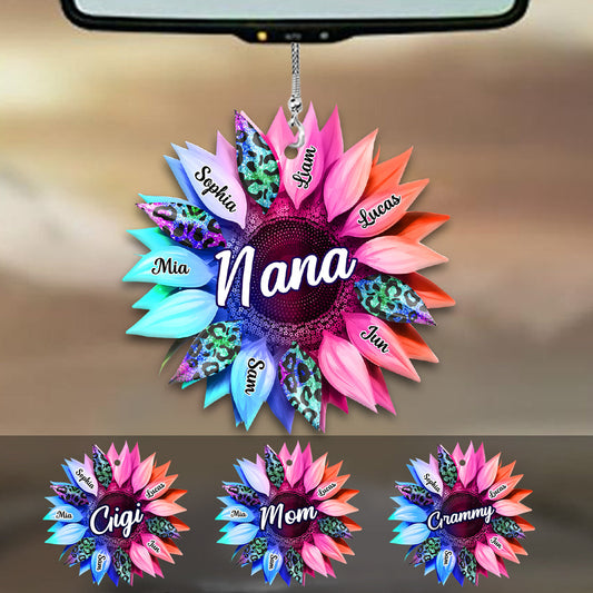 Grandma Mom Sunflower - Personalized Grandma Car Ornament