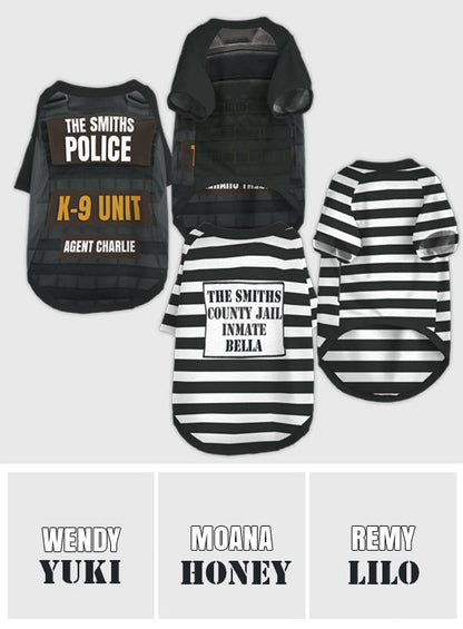 Police Officer K9 Unit Prisoner - Personalized Dog Pet Shirt