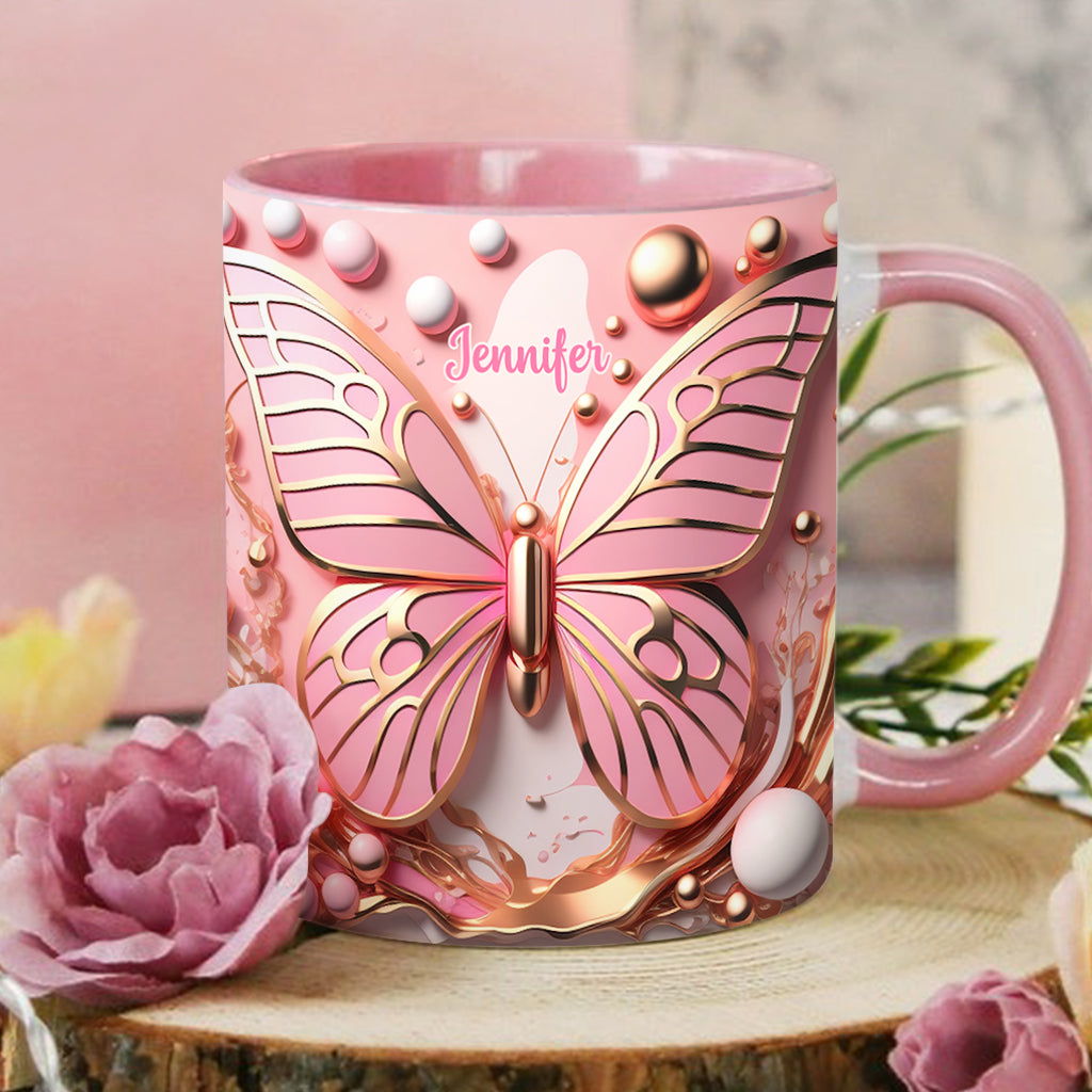 Love Butterfly - Personalized Butterfly Accent Mug