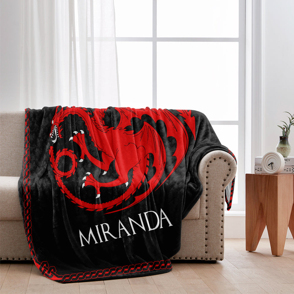 Team Black - Personalized Thrones Game Blanket