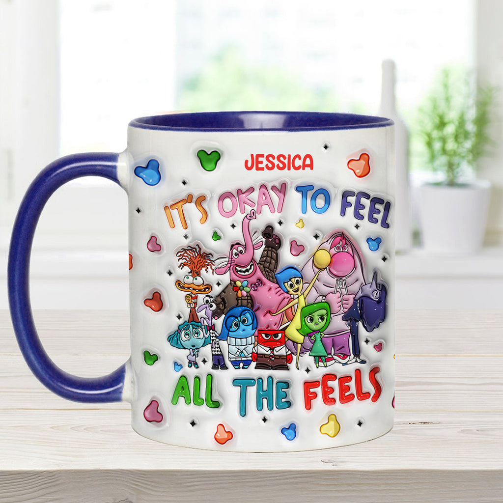 It's Ok To Feel All The Feels - Personalized Accent Mug