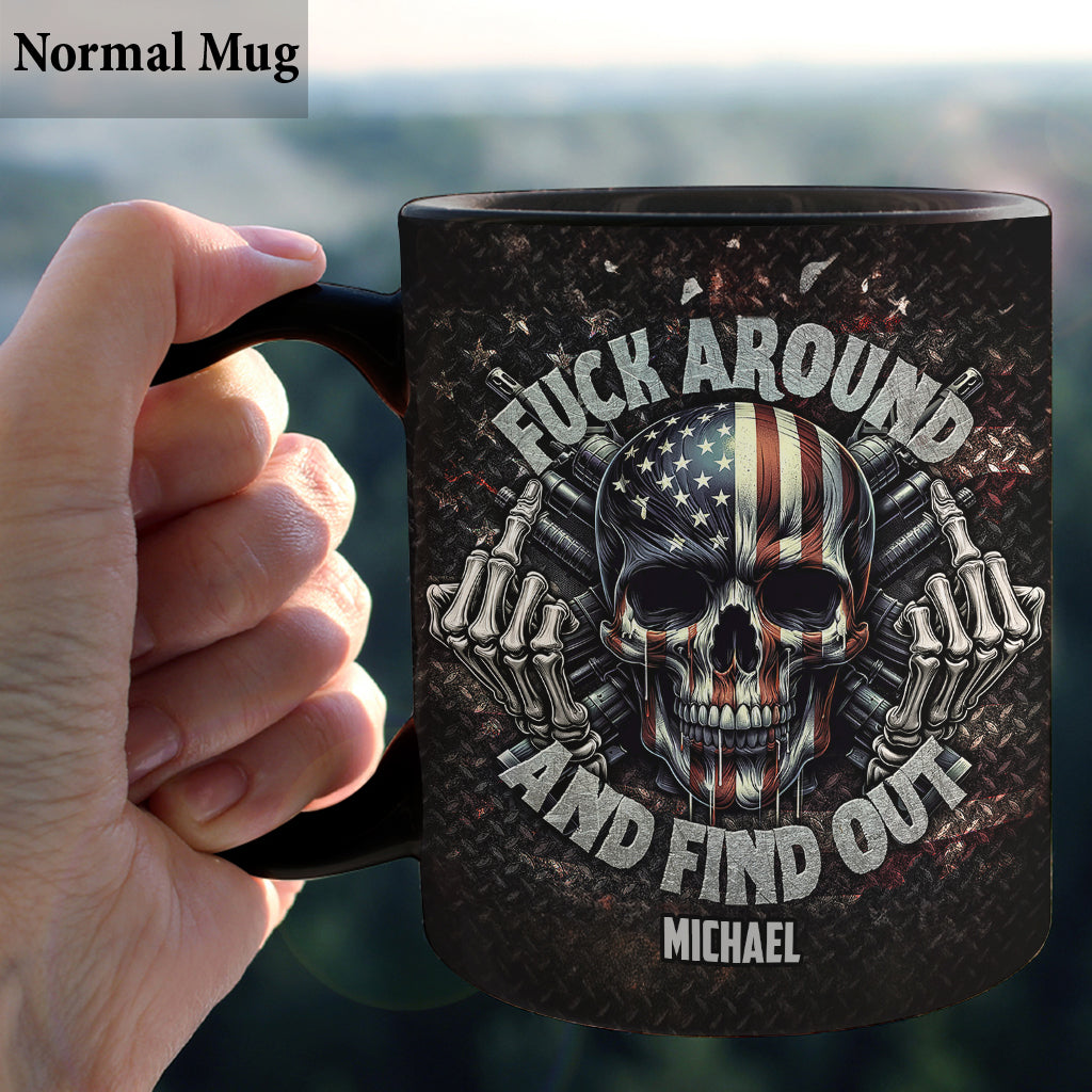 American Flag Skeleton - Personalized Skull Mug