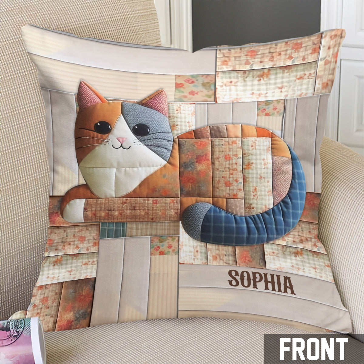 Cute Cat - Personalized Cat Throw Pillow