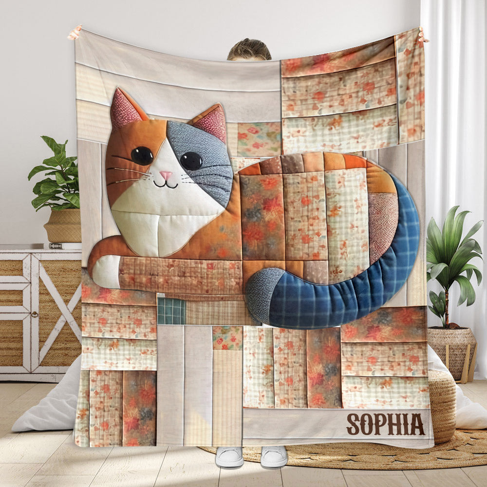 Cute Cat - Personalized Cat Blanket