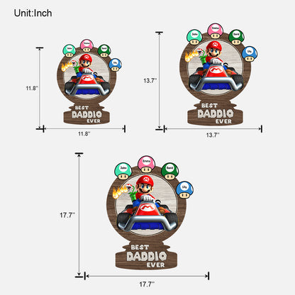 Best Daddio Mario Trophies Any Title - Personalized Super Plumber Custom Shaped Wood Sign