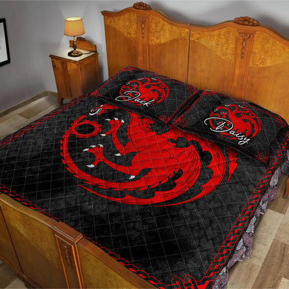 Team Black - Personalized Thrones Game Quilt Set