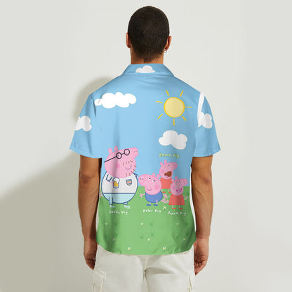 Daddy Pig - Personalized Pink Pig Hawaiian Shirt