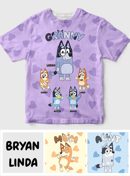 Granny Mum Aunt - Personalized Grandma All Over Shirt