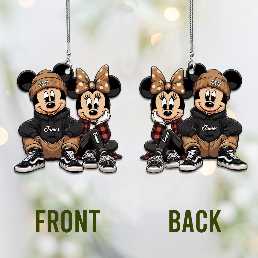 Chicano Mouse Couple - Personalized Mouse Car Ornament