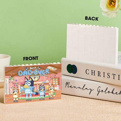 Best Dad Ever - Personalized Father One-sided Horizontal Rectangle Building Brick Blocks