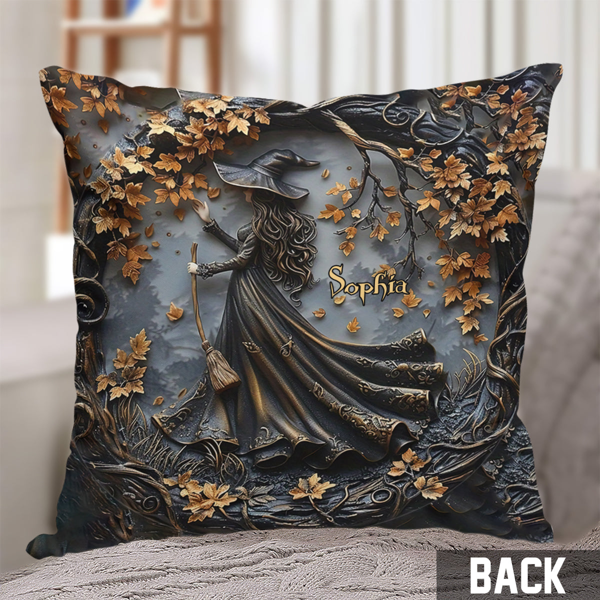 Beautiful Witch - Personalized Witch Throw Pillow