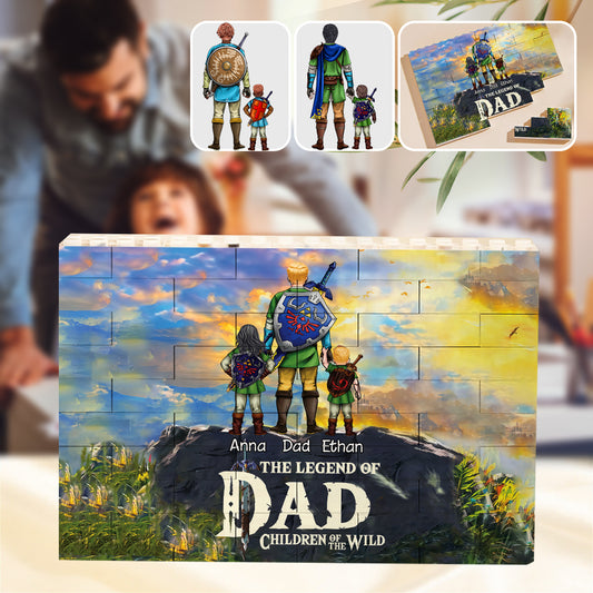 Best Dad Ever - Personalized The Hero's Legend One-sided Horizontal Rectangle Building Brick Blocks