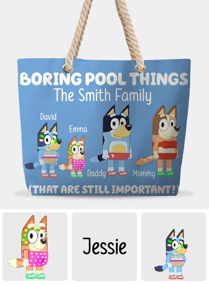 Boring Pool Things - Personalized Beach Bag