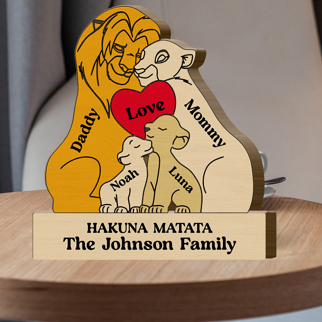 Hakuna Matata - Personalized Mouse Shaped Wooden Puzzle