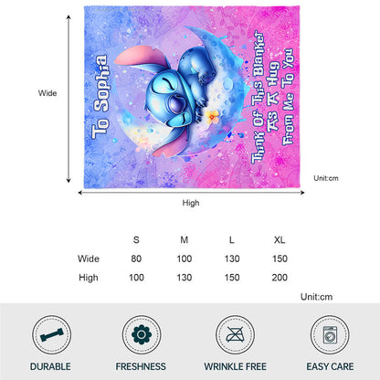 Think Of This Blanket As A Hug From Me To You - Personalized Ohana Blanket
