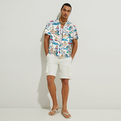 Cool Blue Dog - Personalized Sea Lover Hawaiian Shirt