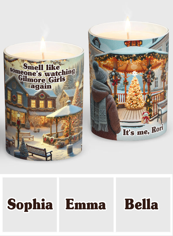 Smell like someone's watching Gilmore Girls again - Personalized Candle With Wooden Lid