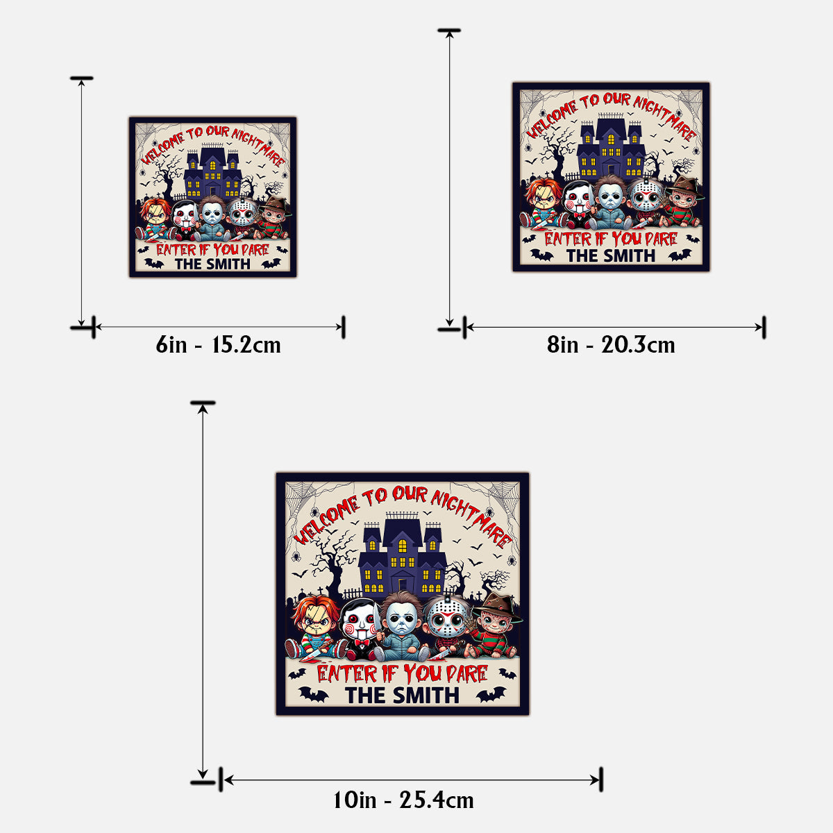 Welcome To Our Nightmare Enter If You Dare - Personalized 2 Layered Wood Sign / Wood Plaque