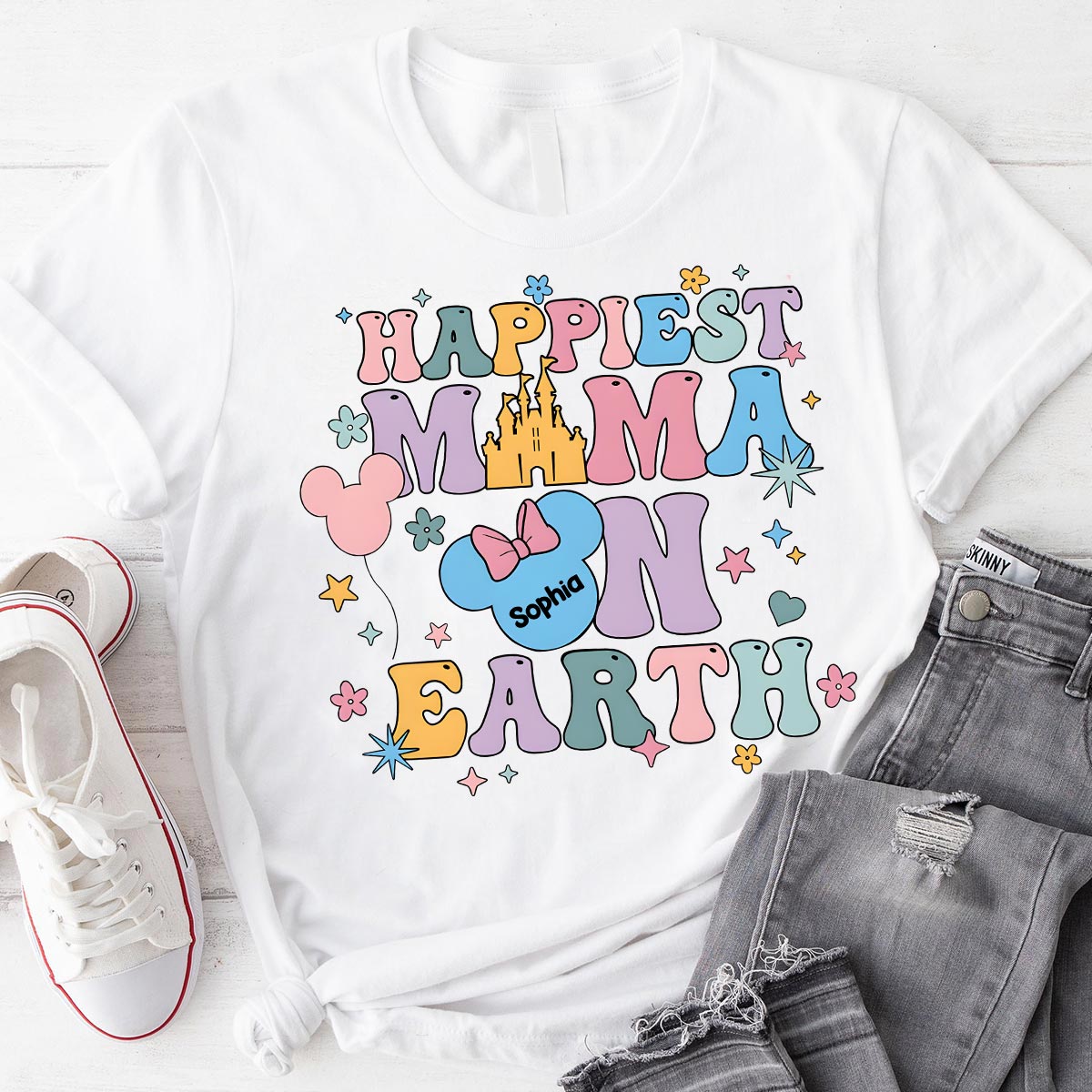 Happiest Mom On Earth - Personalized Mouse T-shirt And Hoodie