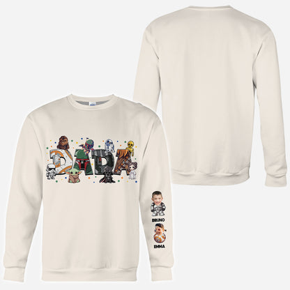 Dada Best Dad In The Galaxy Any Title - Personalized The Force All Over Shirt