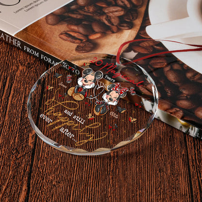 Magical Love - Personalized Mouse Round Shaped Glass Ornament