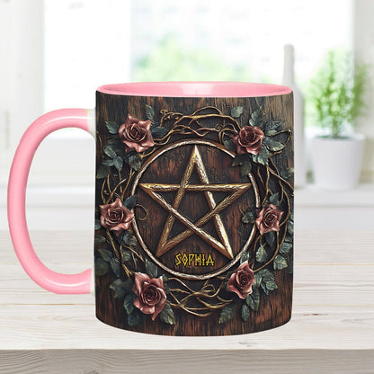Beautiful Pentagram - Personalized Witch Accent Mug