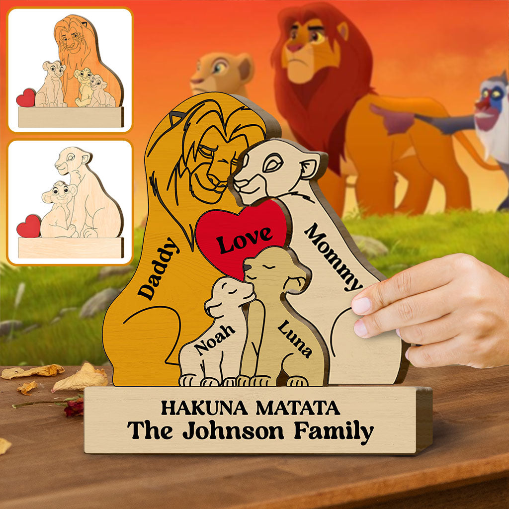 Hakuna Matata - Personalized Mouse Shaped Wooden Puzzle