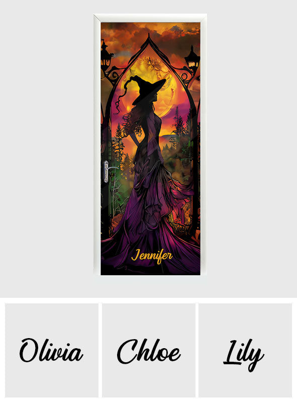 Beautiful Witch - Personalized Witch Door Sticker