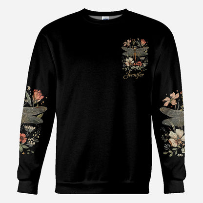 Dragonfly & Flowers - Personalized Dragonfly All Over Shirt