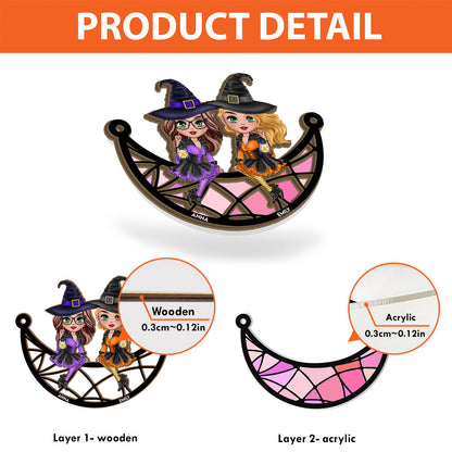 Witches - Personalized Witch 2 Layered Window Hanging Suncatcher