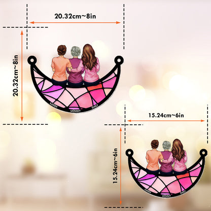 I Love You Mom - Personalized Mother Window Hanging Suncatcher Ornament