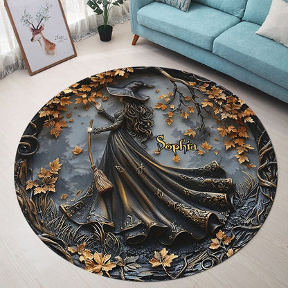 Beautiful Witch - Personalized Witch Round Rug