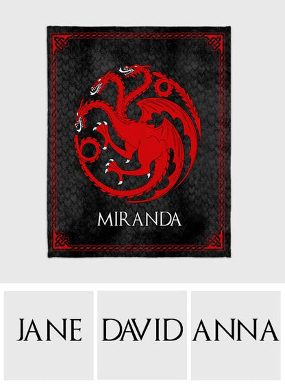 Team Black - Personalized Thrones Game Blanket