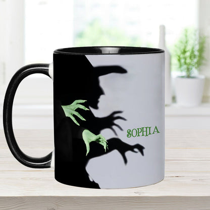 Halloween Witch Shadow - Personalized Witch Accent Mug