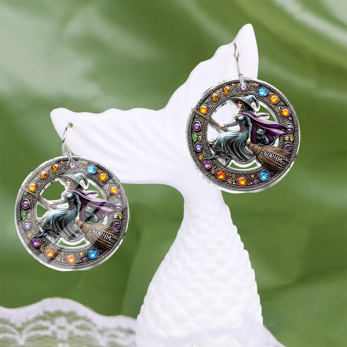 Beautiful Witch - Personalized Witch Transparent Earrings