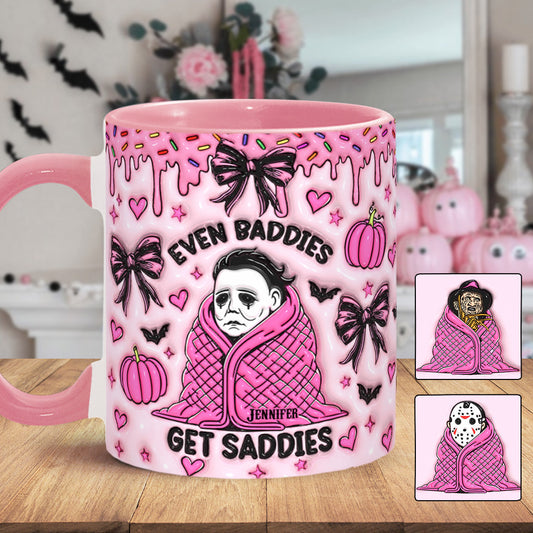 Even Baddies Get Saddies - Personalized Accent Mug