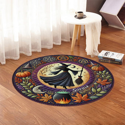 Beautiful Witch - Personalized Witch Round Rug