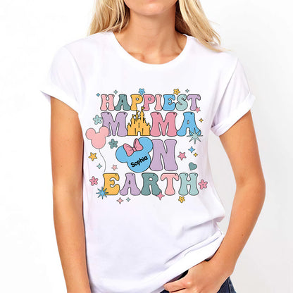 Happiest Mom On Earth - Personalized Mouse T-shirt And Hoodie