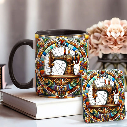 Colorful Sewing Machine - Personalized Sewing Accent Mug