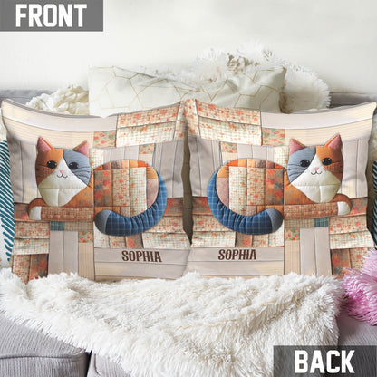 Cute Cat - Personalized Cat Throw Pillow