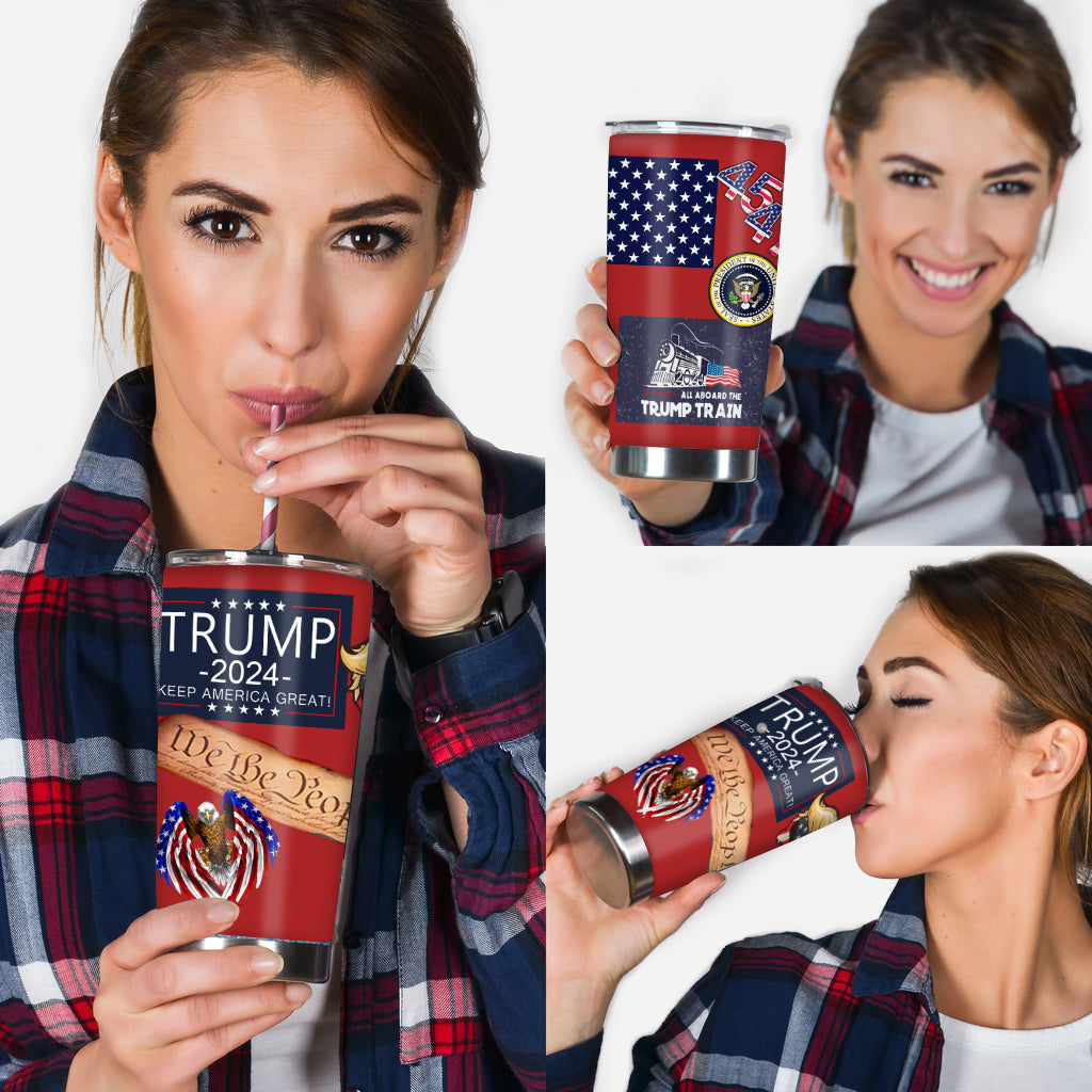 All Aboard The Trump Train MAGA 2024 We The People - Tumbler