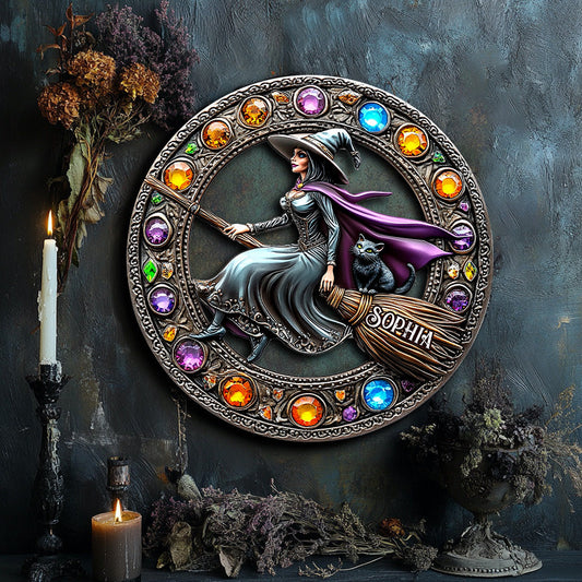 Beautiful Witch - Personalized Witch Cut Metal Sign