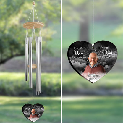 Hear The Wind And Think Of Me - Personalized Memorial Wind Chime