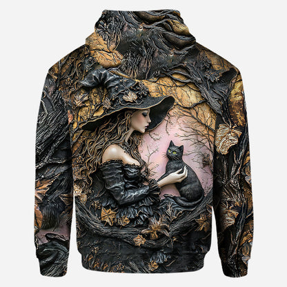 A Witch And Her Black Cat It's A Beautiful Thing - Personalized Witch All Over Shirt