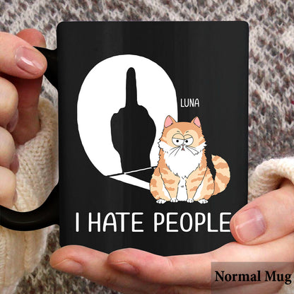 I Hate People - Personalized Cat Mug