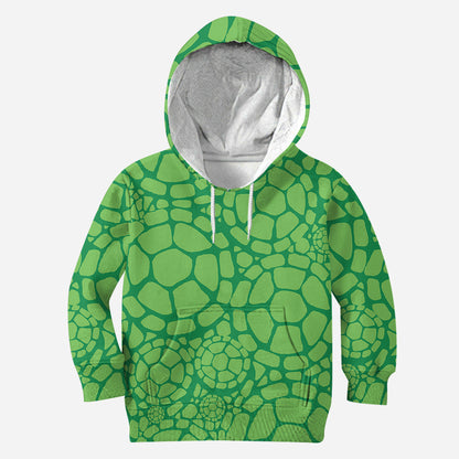 Turtley Awesome Father - Personalized Green Turtles All Over Shirt