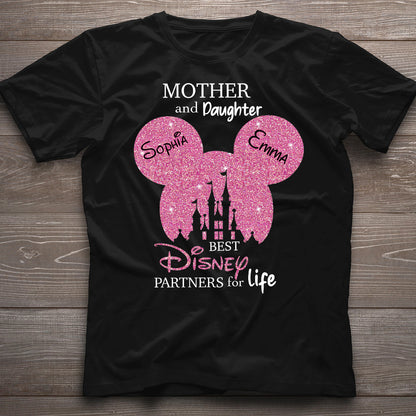 Mother And Daughter Best Partners For Life - Personalized Mouse T-shirt And Hoodie