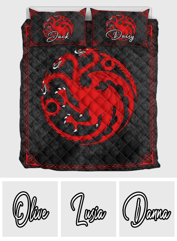 Team Black - Personalized Thrones Game Quilt Set